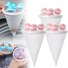2025 New Pet Hair Remover for Laundry, 3PCS Floating Hair Filtering Mesh Removal, Hair Filter Cleaning Mesh Bag Dog Cat Hair Remover for Washing Machine (Pink)