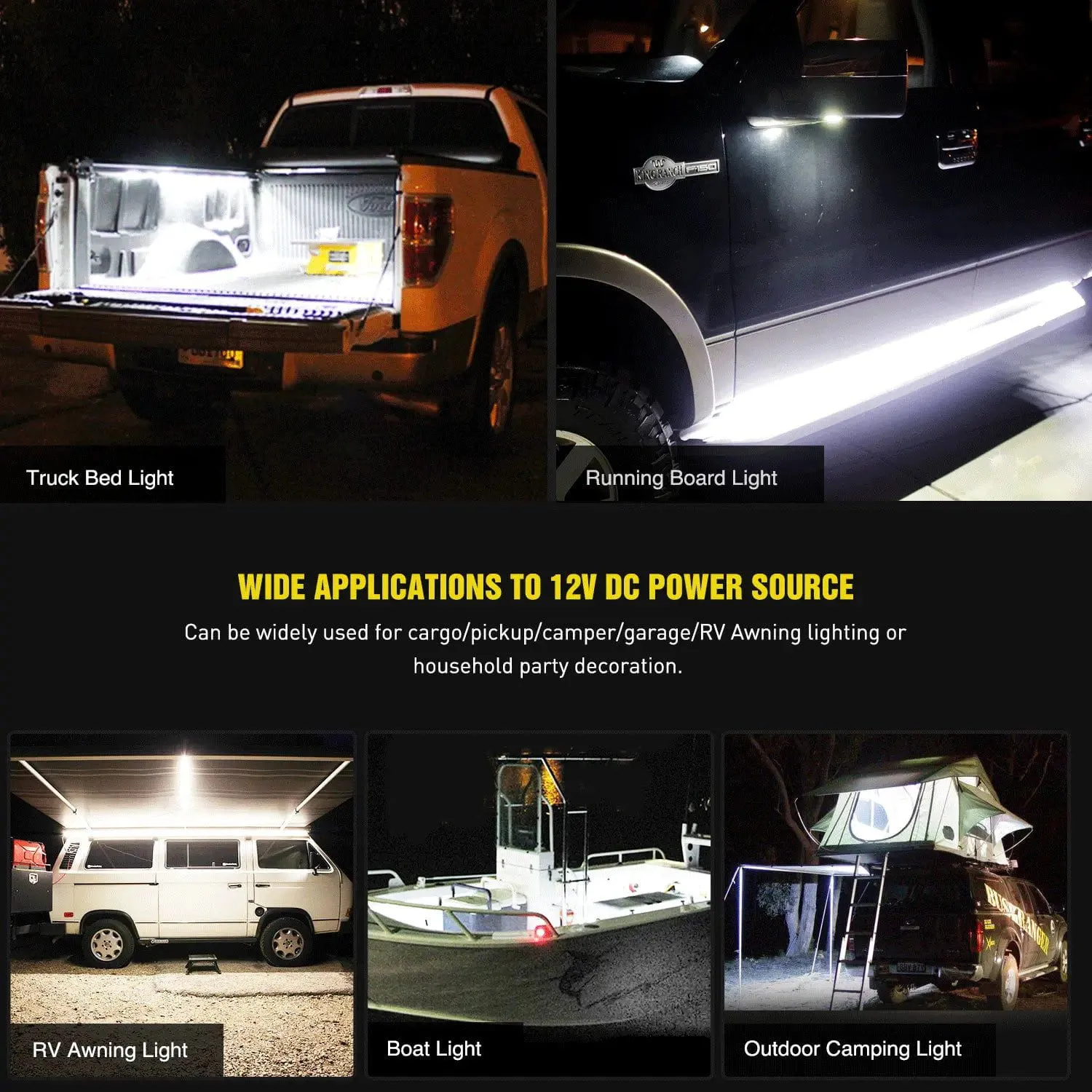 60 Inch 180Leds LED Bed Light Strip 2PCS