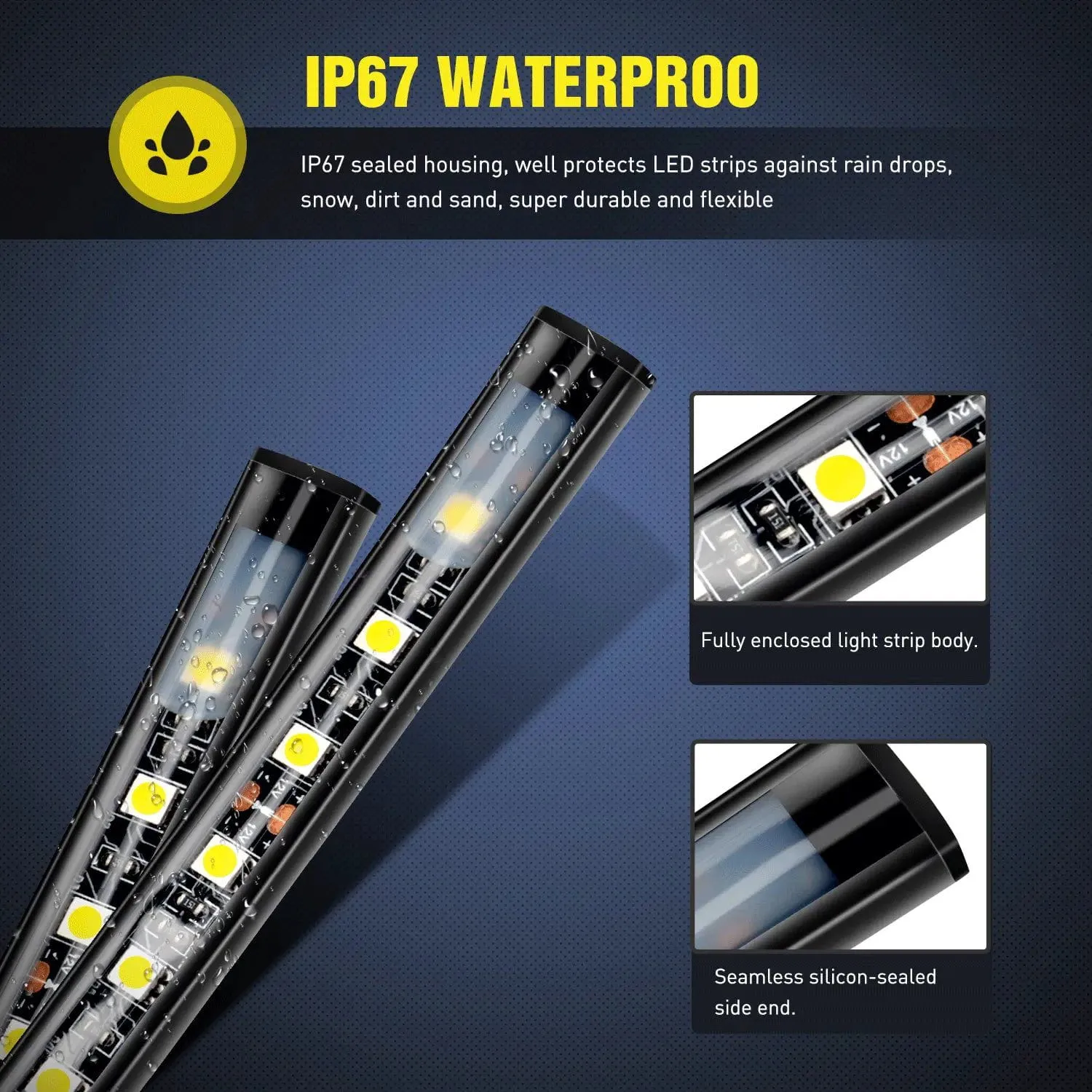 60 Inch 180Leds LED Bed Light Strip 2PCS