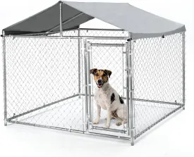 6x6FT Heavy Duty Outdoor Dog Kennel,Heavy Duty Dog Cage with Roof, Outdoor Dog Kennel, Dog Playpen Outdoor,Covered Dog Outside Kennel,Water-Resistant Canopy, for Medium and Large Dogs