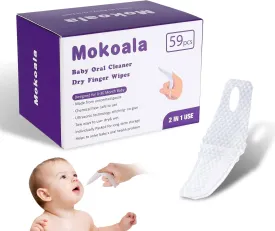 Baby Finger ToothbrushBaby Tongue Cleaner Wipes for Infant Tooth and Gum Cleaning, 59Pcs Disposable Wipes Toothbrush for Newborn Oral Care