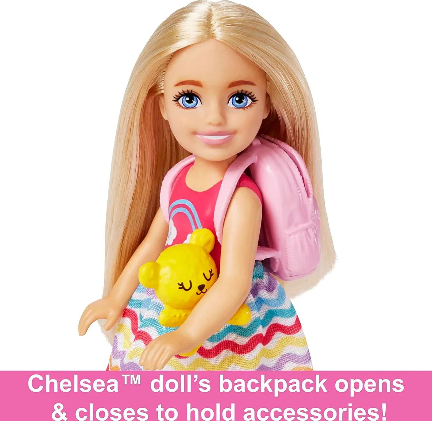 Barbie Chelsea Blonde Doll Travel Set Accessories with Puppy, Pet Carrier & Backpack for Kids Ages 3 