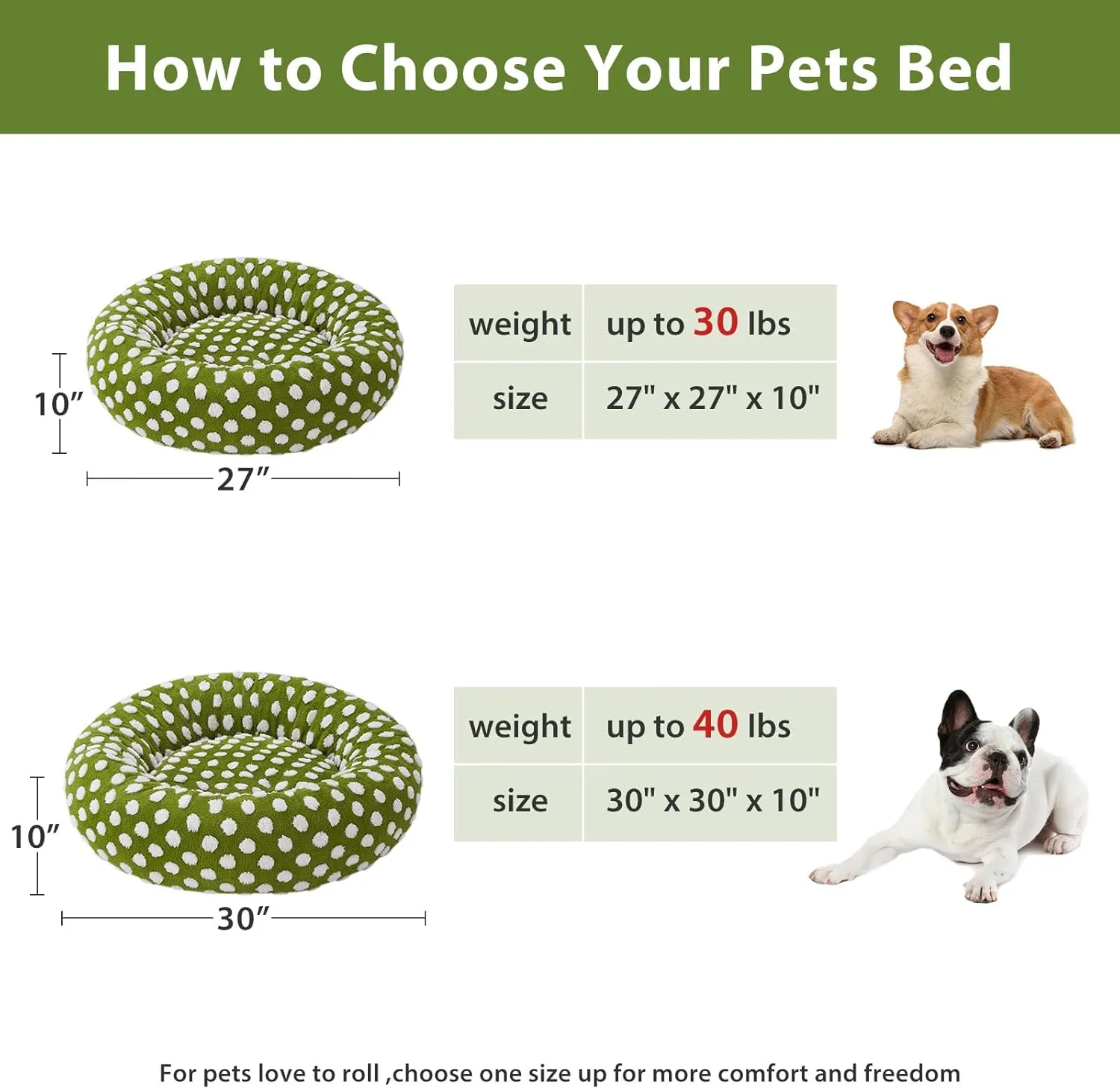 BFPETHOME Donut Dog Beds for Small Dogs, Round Cat Beds for Indoor Cats, Calming Pet Bed for Puppy and Kitty with Non-Slip Bottom, Cute Fancy Dog Bed Machine Washable Plush Fabric
