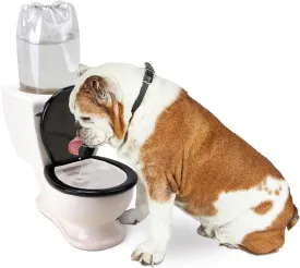BigMouth Inc The Toilet Water Dish for Pets, Ceramic, Holds 2L Bottle, Funny Bowl for Dogs and Cats