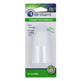 Brilliant Baby Finger Toothbrush - Silicone Gum Massager and Teether Brush for Babies and Toddlers - 3 Months Old and Up, Newborn Essentials for Cleaning Infant Gums, Clear, 1 Count (00551C)