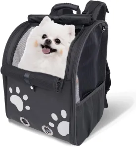 Cat Backpack Carrier, Small & Medium Pet Carrier Backpack,Breathable Cat Carrier Large Space, Ventilated Mesh Dog Travel Pet Backpackfor Hiking Walking Outdoor UP 30 LB(Black)