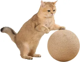Cat Ball Cat Scratching Ball for Interactive Enrichment and Play, Cat Scratching BallHeavy Duty Hemp Rope Toy, Stimulate Natural Behaviors and Furniture Deterrent, Engaging Scen