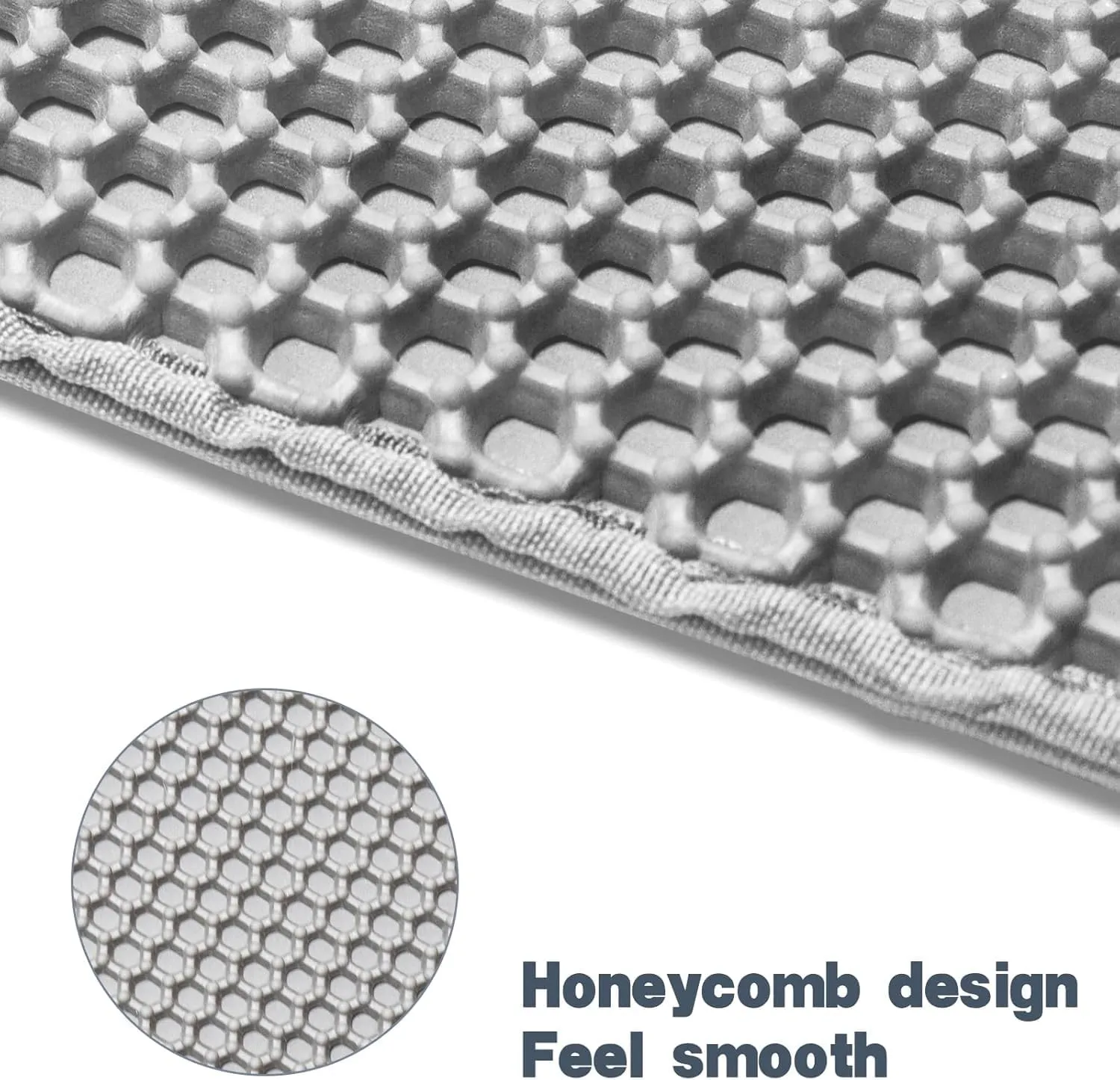 Cat Litter Mat 23.6"x15.7" Double Layer Waterproof & Non-Slip - Honeycomb Washable EVA Litter Mat for Scatter Control, Urine Proof Litter Trapping Mat for Litter Box(Light Grey)