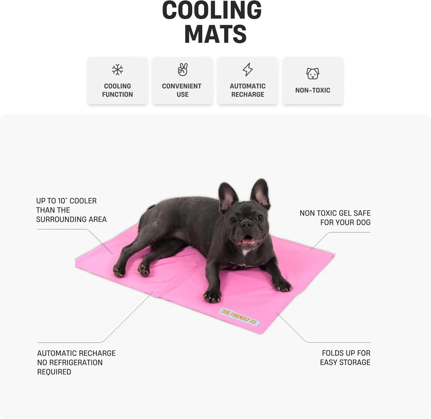 DF Co. Dog Cooling Mat for Summer | Automatic Cooling, Easily Foldable, Non-Toxic Gel Interior | Sky Blue, Size L
