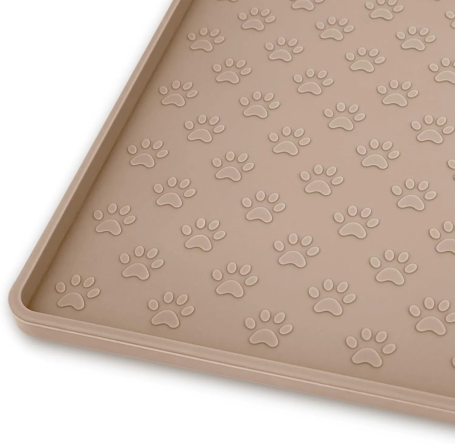 Dog Food Mat Anti-Slip Pet Bowl Mats for Food and Water, High-Lips Pet Placemat Prevent Messy Spills to Floor, Waterproof Puppy Feeding Tray for Small, Medium Large Dogs Cats, Silicone