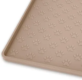 Dog Food Mat Anti-Slip Pet Bowl Mats for Food and Water, High-Lips Pet Placemat Prevent Messy Spills to Floor, Waterproof Puppy Feeding Tray for Small, Medium Large Dogs Cats, Silicone