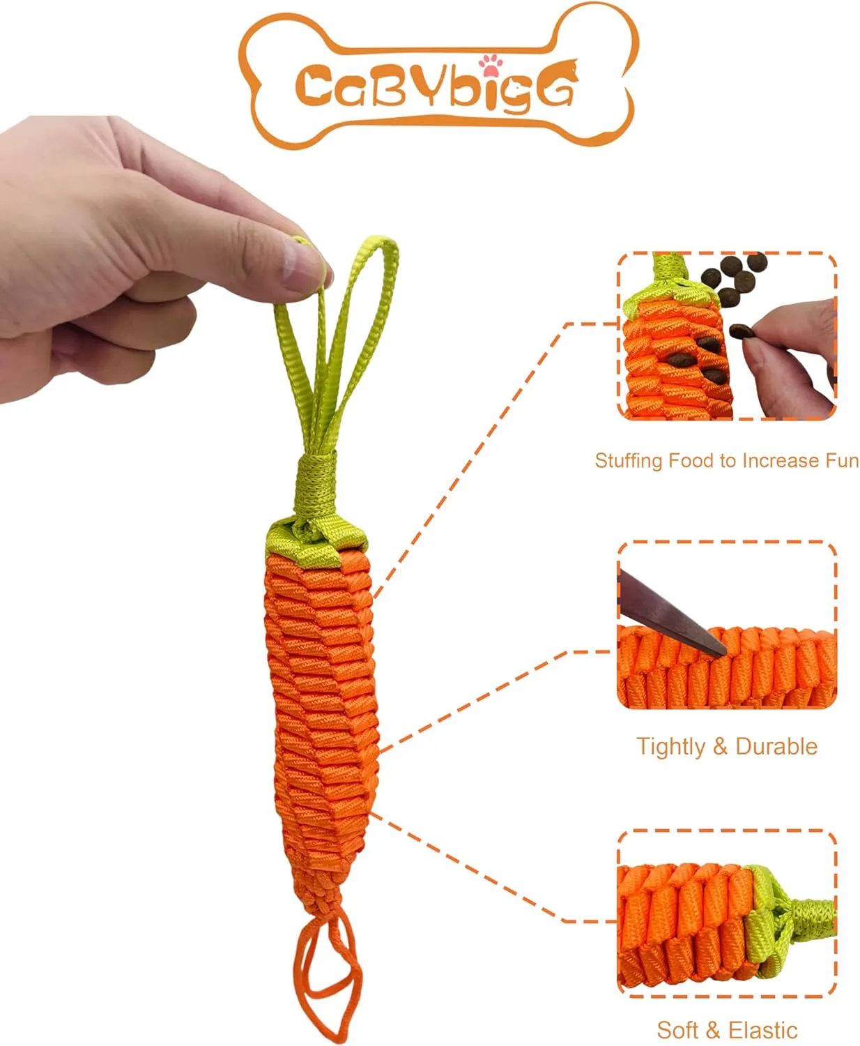 Dog Rope Toy,Tug of War Dog Toy,Puppy Teething Chews,Dog Chew Toys,Dog Toys for Medium Dogs(Carrot, Medium)
