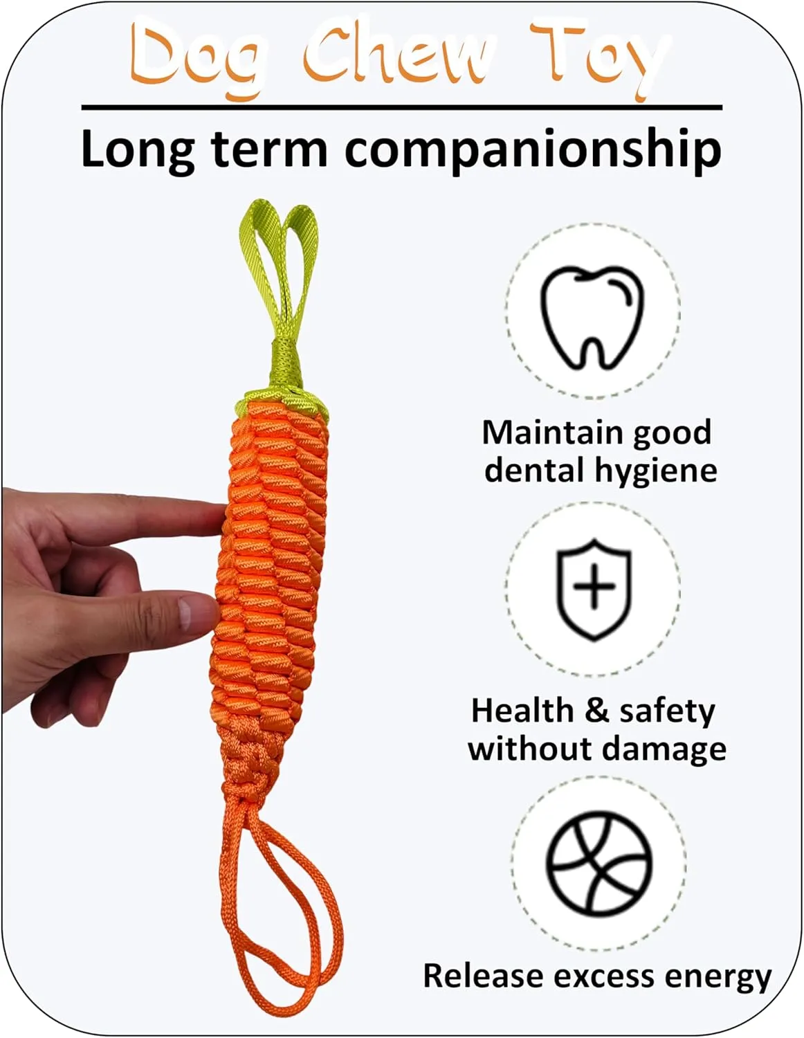 Dog Rope Toy,Tug of War Dog Toy,Puppy Teething Chews,Dog Chew Toys,Dog Toys for Medium Dogs(Carrot, Medium)