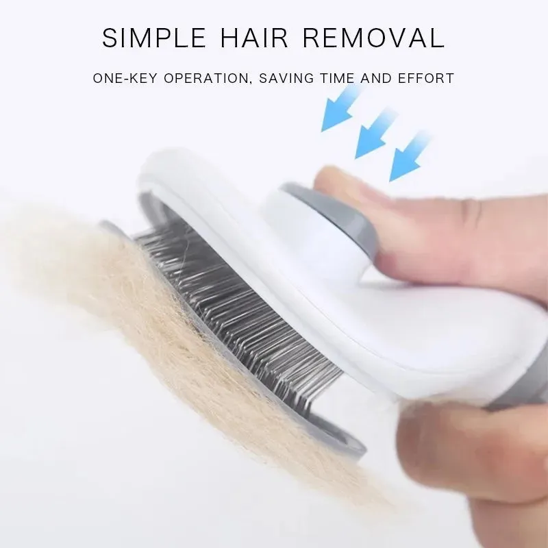Easy Self-Cleaning Pet Hair Remover Brush for Dogs/Cats/Rabbits. Great for De-matting Pets Hair.