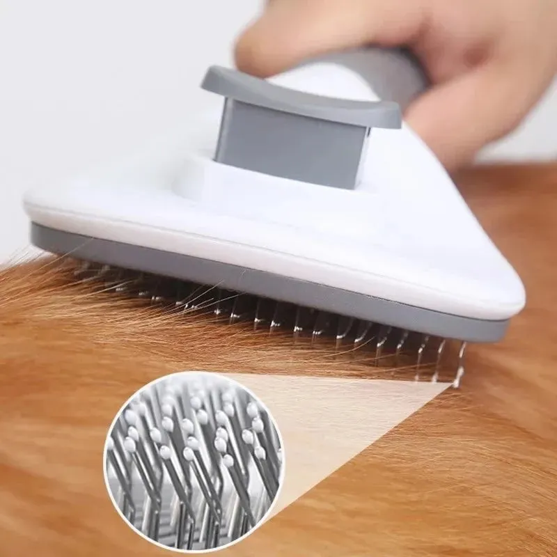 Easy Self-Cleaning Pet Hair Remover Brush for Dogs/Cats/Rabbits. Great for De-matting Pets Hair.