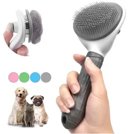 Easy Self-Cleaning Pet Hair Remover Brush for Dogs/Cats/Rabbits. Great for De-matting Pets Hair.