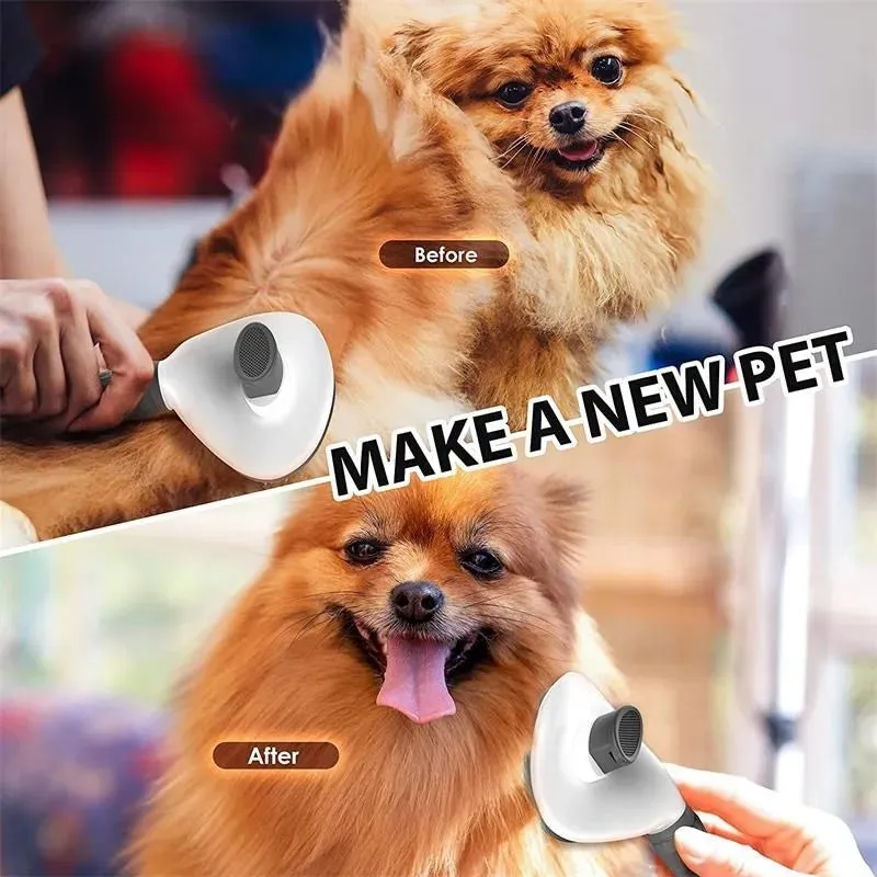 Easy Self-Cleaning Pet Hair Remover Brush for Dogs/Cats/Rabbits. Great for De-matting Pets Hair.
