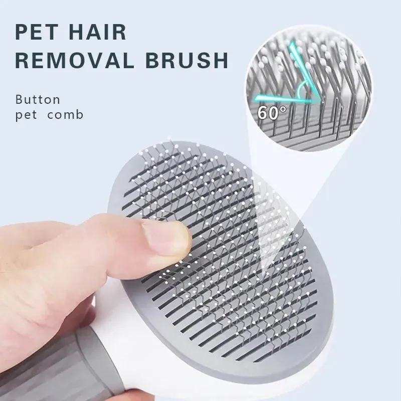 Easy Self-Cleaning Pet Hair Remover Brush for Dogs/Cats/Rabbits. Great for De-matting Pets Hair.