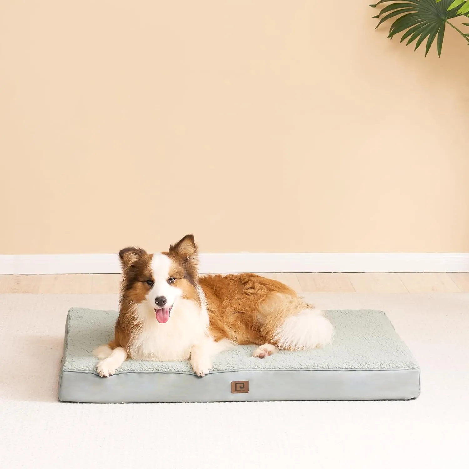 EHEYCIGA Washable Dog Beds for Extra Large Dogs, XL Dog Bed with Removable Cover for Crate, Orthopedic Foam Pet Bed Dog Mat Mattress Cushions for Extra Large Dogs, Greyish Green(41 x 27)