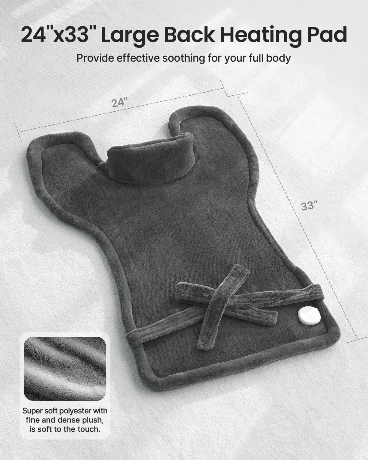 Electric Heating Pad for Back Pain Relief, RENPHO Fathers Day Dad Gifts, Birthday Gifts for Women Men Mom, FSA HSA Eligible, Heat Pad for Neck and Shoulders, Fast Heating, 24"x33", ETL Certified