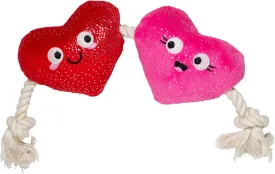 Fringe Studio Plush Dog Toy with Rope, CANT BE AP-Heart, Petshop Collection (314494)