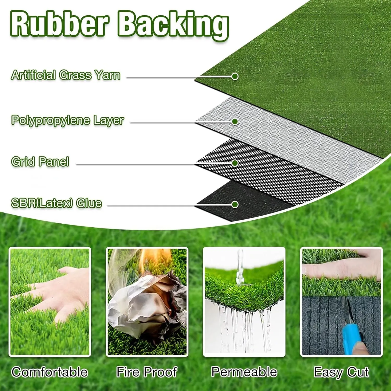 GLOBREEN Extre Large Artificial Grass for Dogs Potty, 5FTX7FT Fake Grass for Puppy Potty Training, Turf Rug for Pets Kennel Playpen Patio Balcony Indoor Outdoor