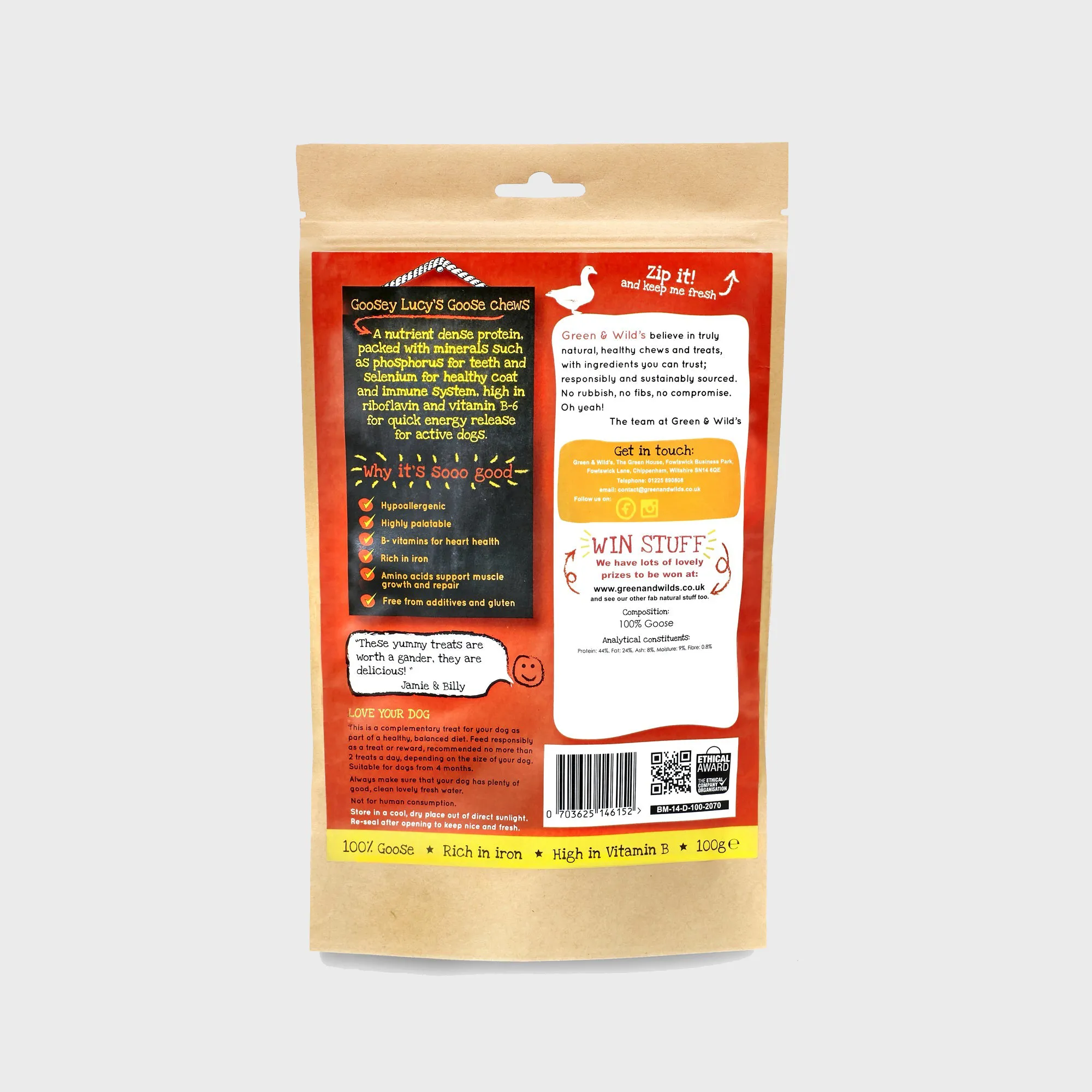 Goosey Lucy's Goose Chews 100g