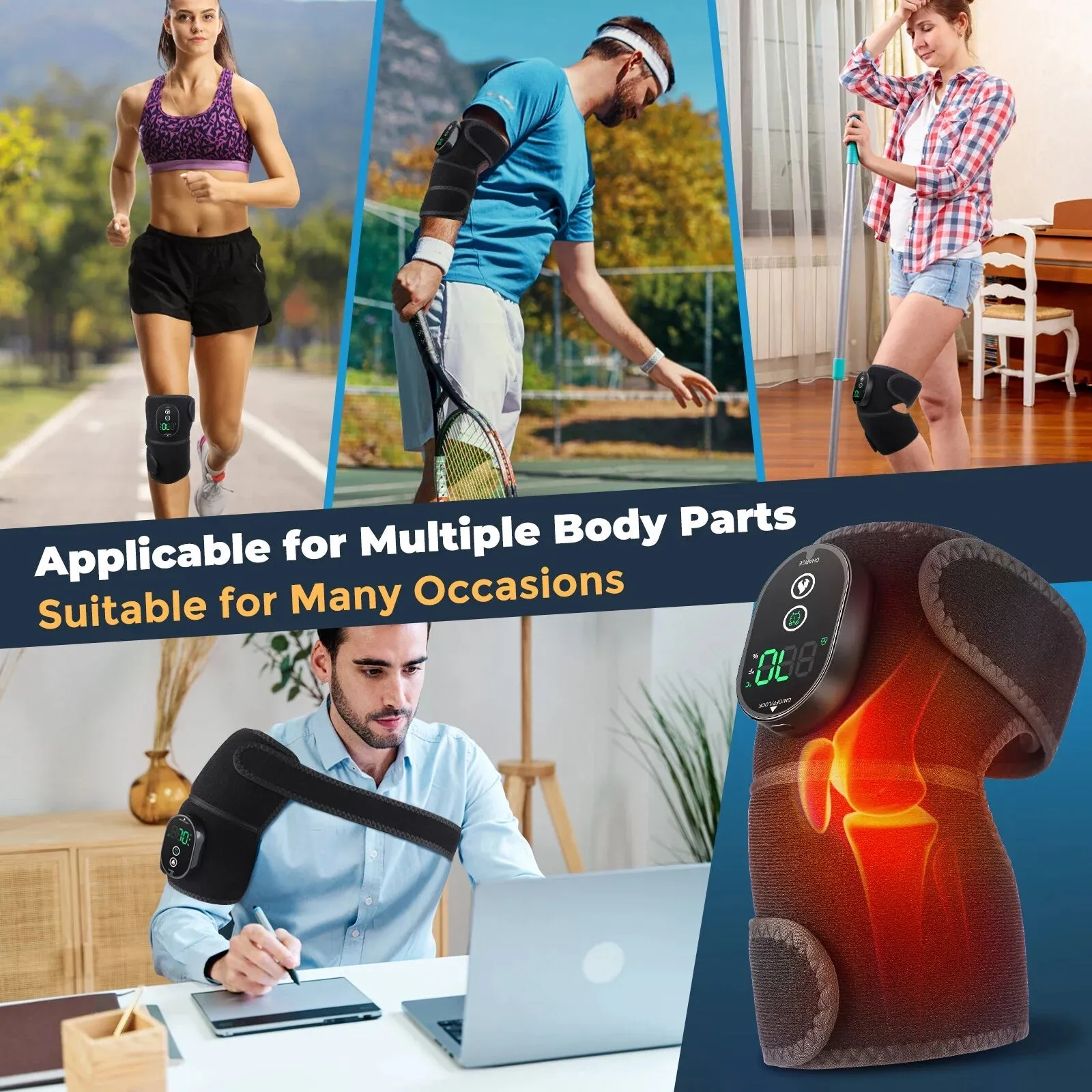 InstaRelief, 2PCS Heated Knee Massager