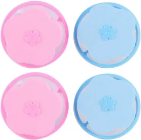 Lint Catcher for Laundry, Washing Machine Floating Lint Mesh Bag Floating Filter Net, Flower Shape Pet Hair Remover for Laundry, Reusable Household Hair Filter Washer Lint Trap Net Pouch, 4 Pieces