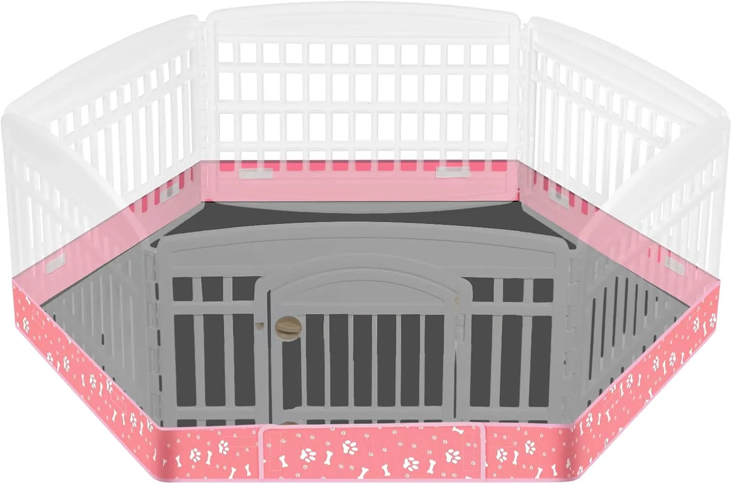 Marsui Dog Playpen Bottom Pad Fits for 36inch W and 24inch H 6 Panels Exercise Pet Dog Mat Puppy Crate Pad Reusable Washable Pet Training Pee Mat Hoop and Loop Design, Playpen Not Included(Pink)