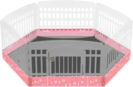 Marsui Dog Playpen Bottom Pad Fits for 36inch W and 24inch H 6 Panels Exercise Pet Dog Mat Puppy Crate Pad Reusable Washable Pet Training Pee Mat Hoop and Loop Design, Playpen Not Included(Pink)
