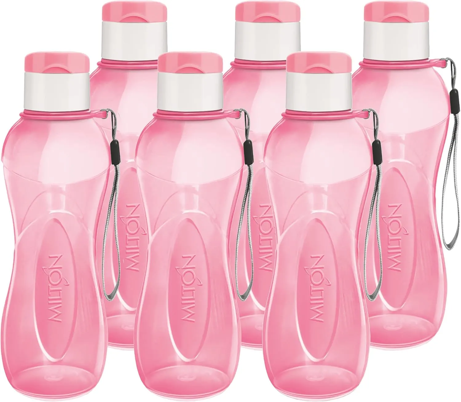 MILTON Water Bottle Kids Reusable Leakproof 12 Oz Plastic Wide Mouth Large Big Drink Bottle BPA & Leak Free with Handle Strap Carrier for Cycling Camping Hiking Gym Yoga