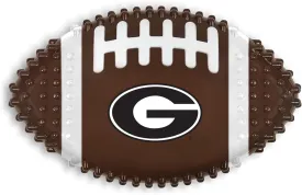 NCAA Georgia Bulldogs Mega-Chew Hard Nylon Bacon-flavored Dog Bone Football Chew Toy. Interactive Tasty & Fun Dog Chew Toy. Indestructible Strong Durable Tough Dog Toys for Aggressive Chewers