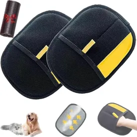 Pet Hair Remover Electrostatic Gloves, Reusable Electrostatic Pet Hair Removal Gloves, Cat Grooming Glove Static Removals Glove for Pets Hairs, Dog Hairs Removal Mitts Tool for Couch(2PCS)