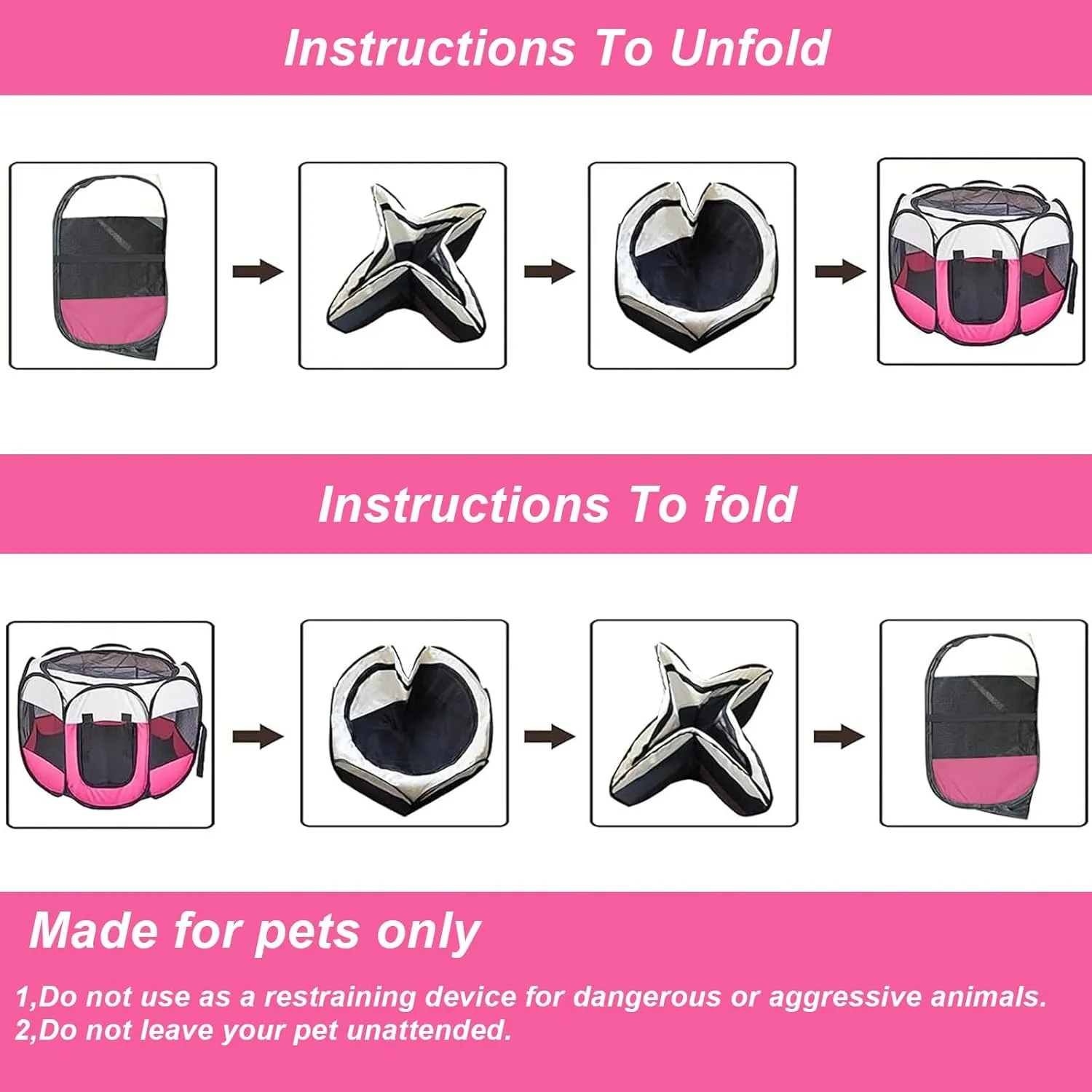Portable Foldable Pet Dog Cat Playpen and Puppy playpen Pet Tent with Carrying Case Collapsible Travel Bowl Indoor/Outdoor Use with Water Resistant and Removable Shade Cover