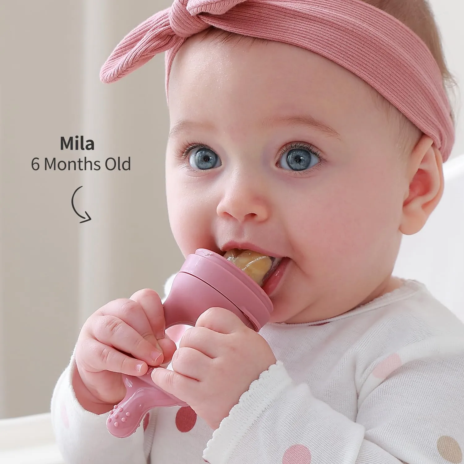 SAMiGO Baby Food Fruit Feeder and Breastmilk Popsicle Mold Set, Silicone Fruit Teether, Food Feeder Pacifier for Teething Relief, Freezer Tray, Baby Feeding Essentials, 4 Months 