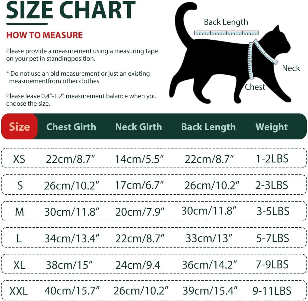 Sphynx Cat Hoodie Sweater, Thick Warm Stratch Soft Cat Hoodie Jacket,Two Legged Warm Fleece Hoodie for cat,Autumn Winter Clothes for Kitten Small Dogs (Dark Green&White, M (3-5lbs))