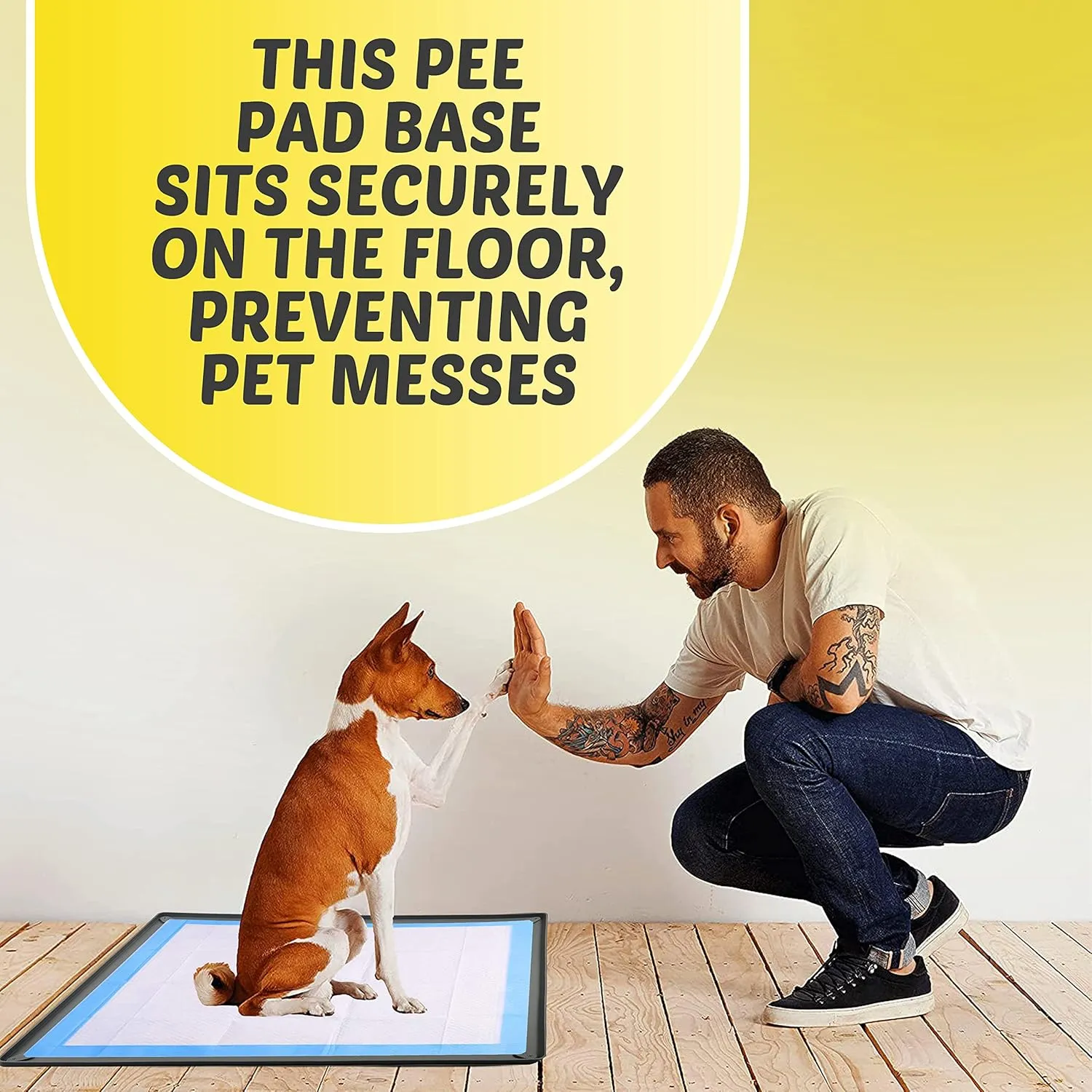 TidyFriend Pee Pad Tray 24x36 Inches - Easy to Clean & Store, No Spill Silicon Training Pad for Dogs (Grey)