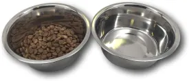 Top Dog Chews - Two Large Stainless Steel Dog Bowl Set, Water & Food Dish for Any Sized Dog. No Stickers, 8", 2 Quarts, 64 OZ, 8 Cups.