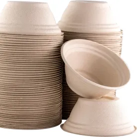 Vet-Grade, Biodegradable and Disposable Pet Bowls Bulk 50 Pk 8 Oz/1 Cup. Safe, Non-Toxic Food and Water Dishes for Puppies, Small Dogs or Cats. Convenient, Sturdy and Leakproof for Your Healthy Pets!