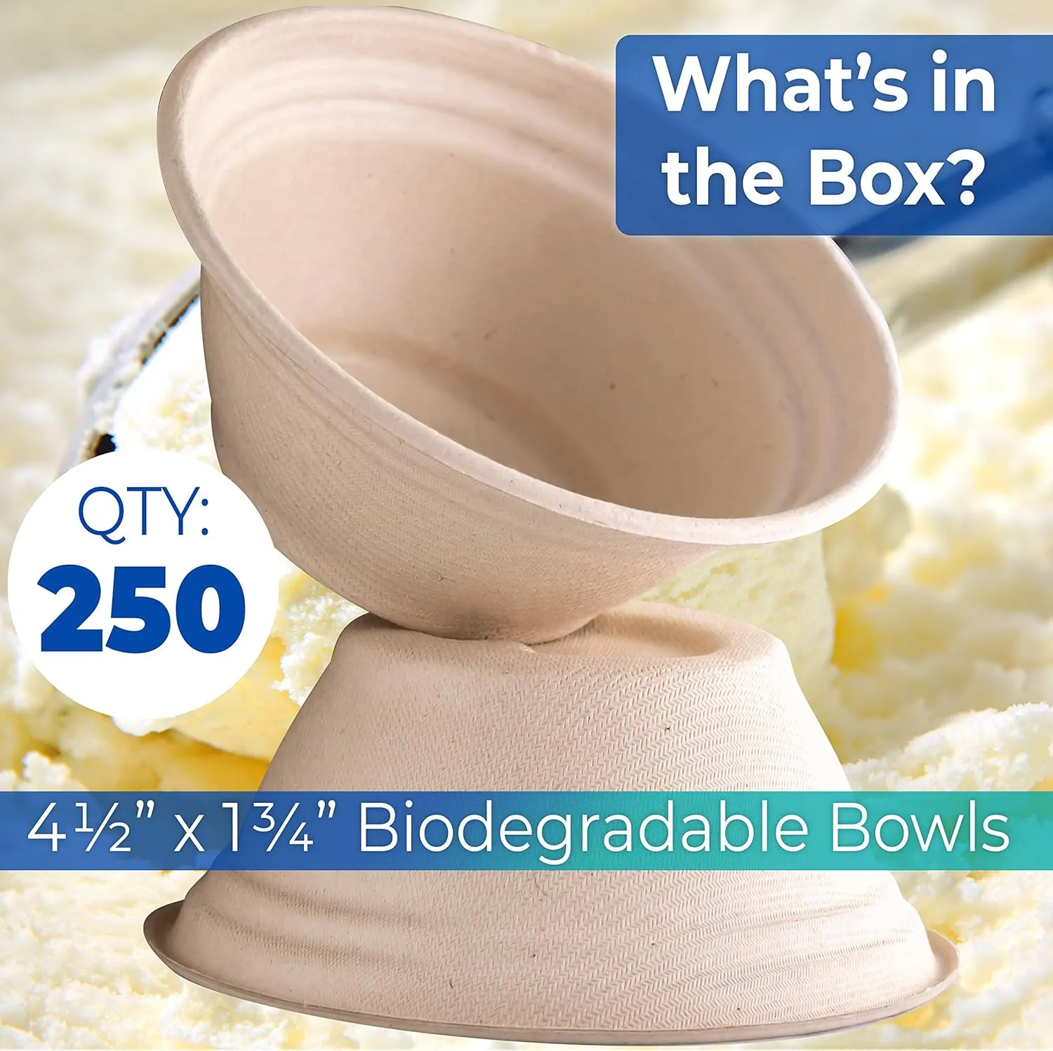 Vet-Grade, Biodegradable and Disposable Pet Bowls Bulk 50 Pk 8 Oz/1 Cup. Safe, Non-Toxic Food and Water Dishes for Puppies, Small Dogs or Cats. Convenient, Sturdy and Leakproof for Your Healthy Pets!