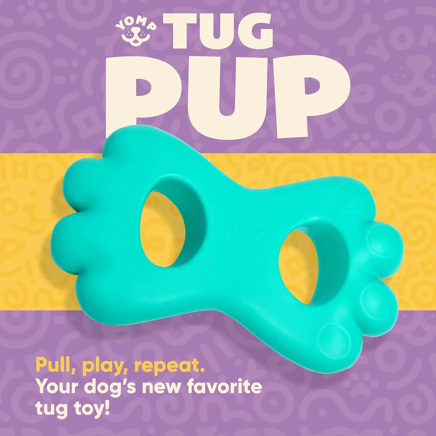 Yomp TugPup Dog Tug Toy  Interactive Pull Toy for Soft and Medium Chewers, Pet-Safe, Non-Toxic Silicone Chew Toy for Puppies and Teething Dogs